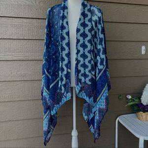 Anthropologie Akemi + KIN Abstract Print Pattern Chiffon Sheer Cardigan